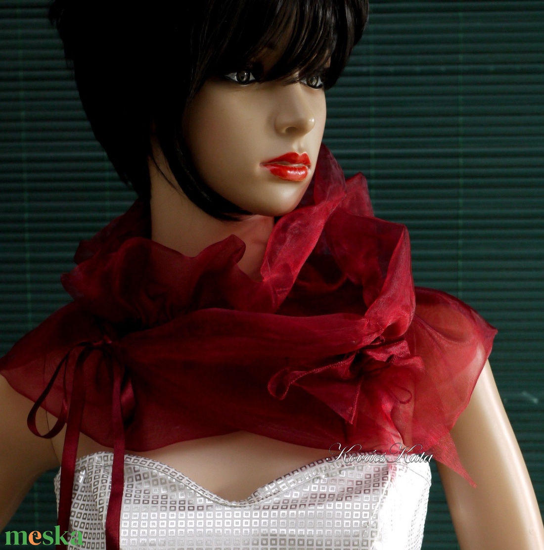 WRAP / bordó- fodros organza vállkendő, boleró - ruha & divat - női ruha - alkalmi ruha & estélyi ruha - Meska.hu WRAP / bordó- fodros organza vállkendő, boleró - ruha & divat - női ruha - alkalmi ruha & estélyi ruha - Meska.hu