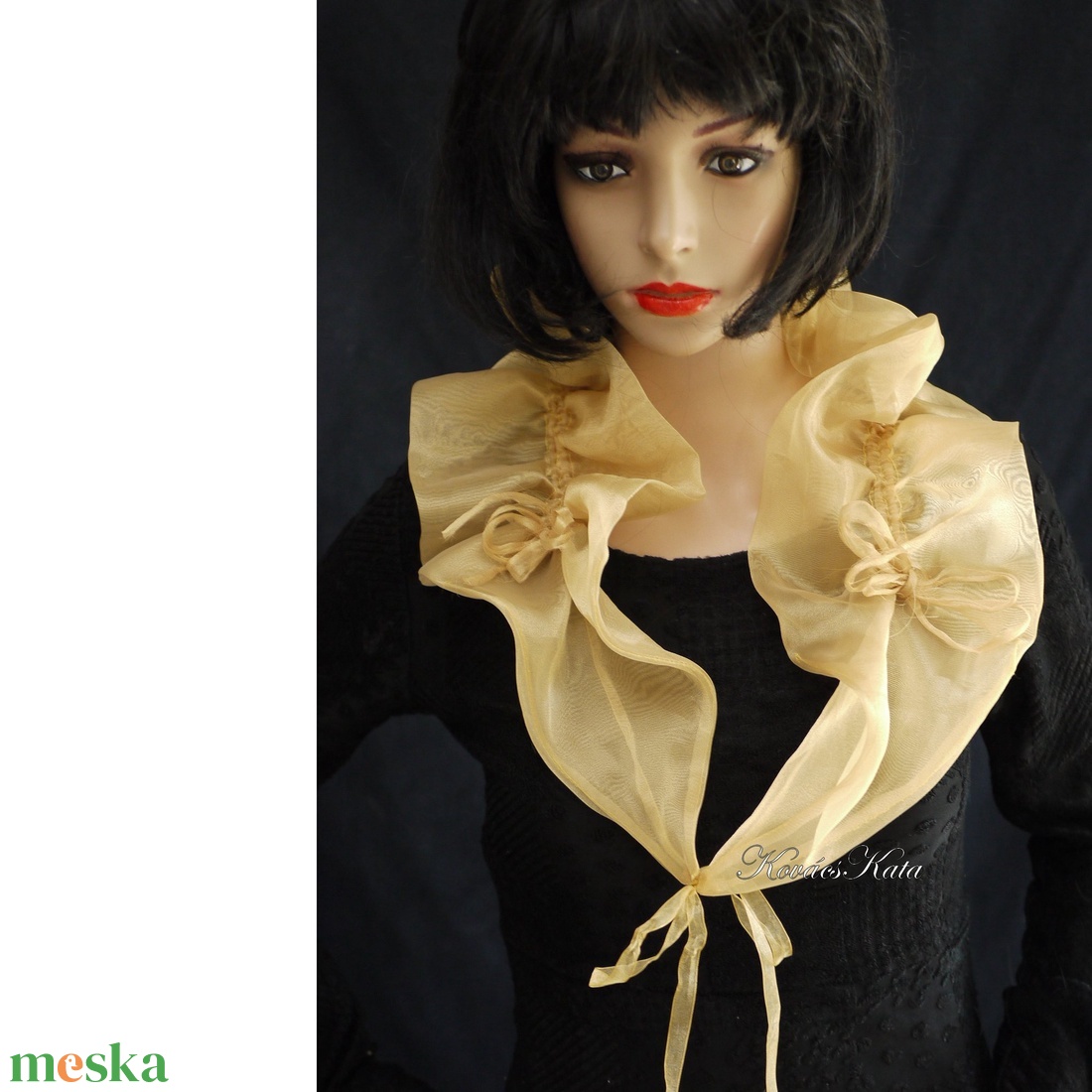 WRAP / arany - fodros organza vállkendő, boleró - esküvő - kiegészítők - bolero és válltakaró - Meska.hu WRAP / arany - fodros organza vállkendő, boleró - esküvő - kiegészítők - bolero és válltakaró - Meska.hu