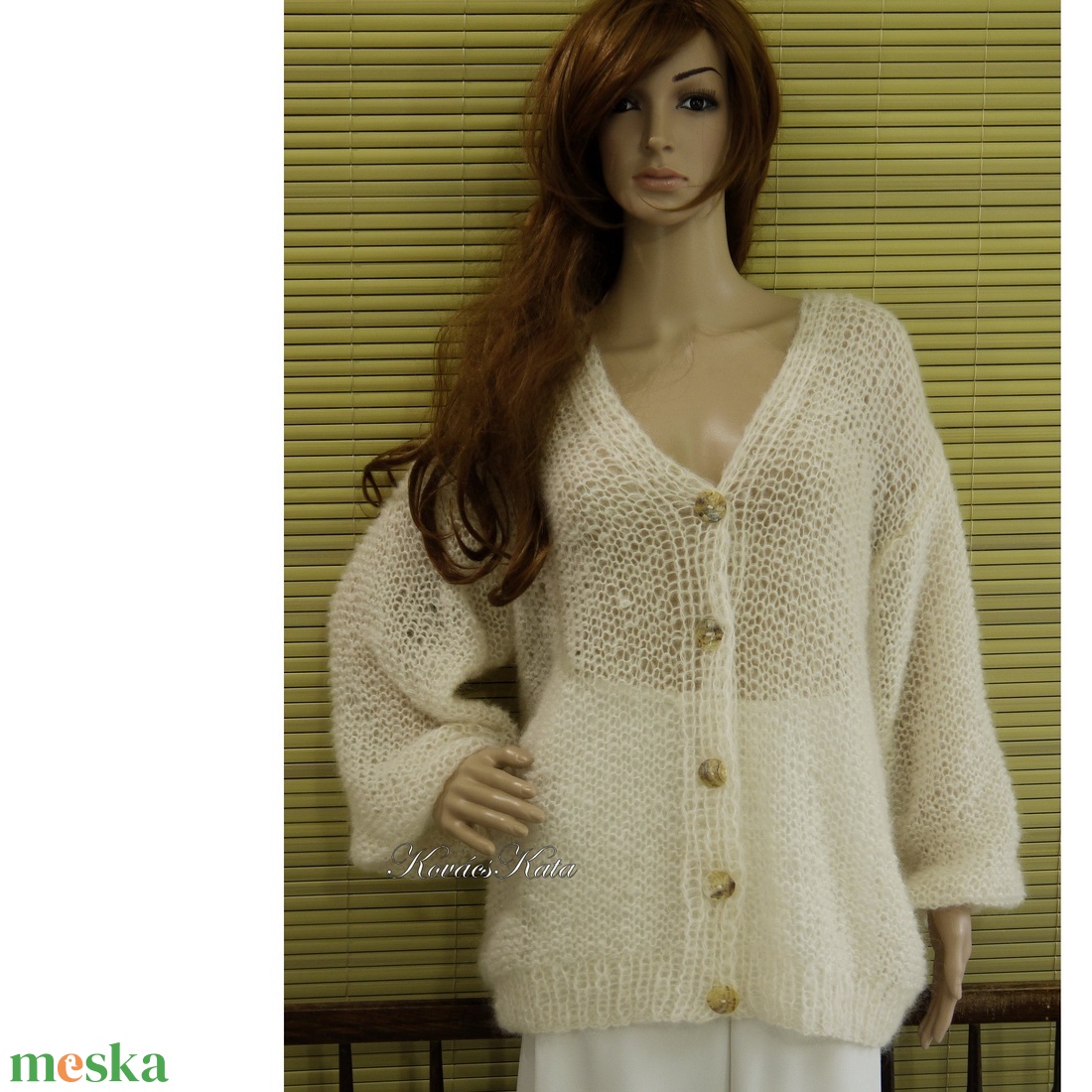 SZOFI/ivory - exkluzív selyem-mohair kardigán- kézzel kötött - ruha & divat - női ruha - pulóver & kardigán - Meska.hu SZOFI/ivory - exkluzív selyem-mohair kardigán- kézzel kötött - ruha & divat - női ruha - pulóver & kardigán - Meska.hu