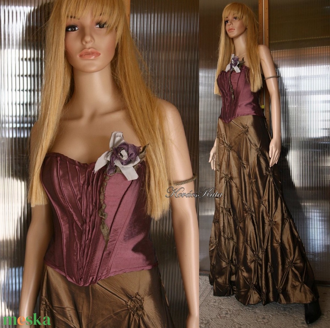 ORCHIDEA - gótikus fűzős nagyestélyi-ruha - ruha & divat - női ruha - alkalmi ruha & estélyi ruha - Meska.hu
