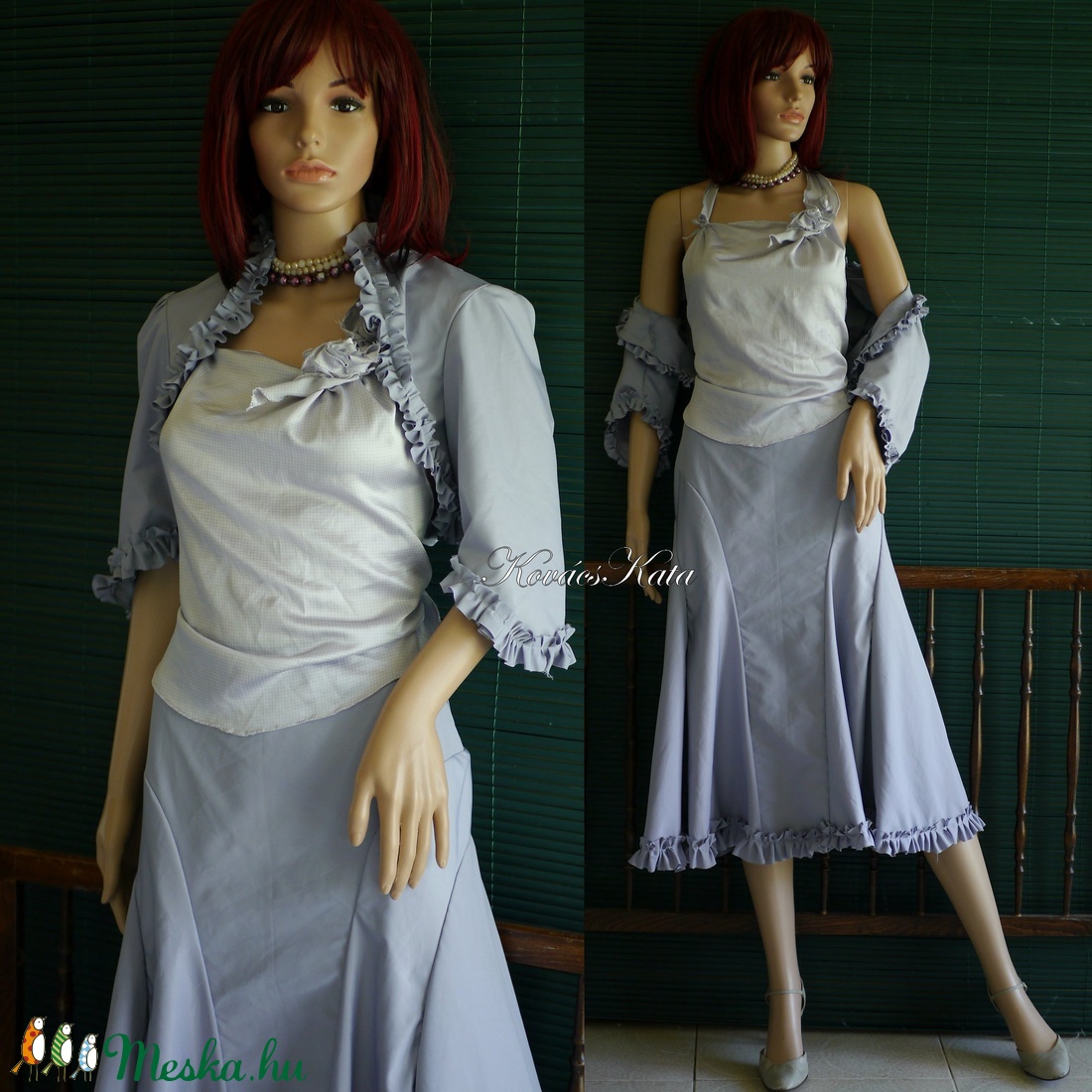 GIZA-SZETT - romantikus design- háromrészes ruha: szoknya, boleró, selyemtop - ruha & divat - női ruha - alkalmi ruha & estélyi ruha - Meska.hu