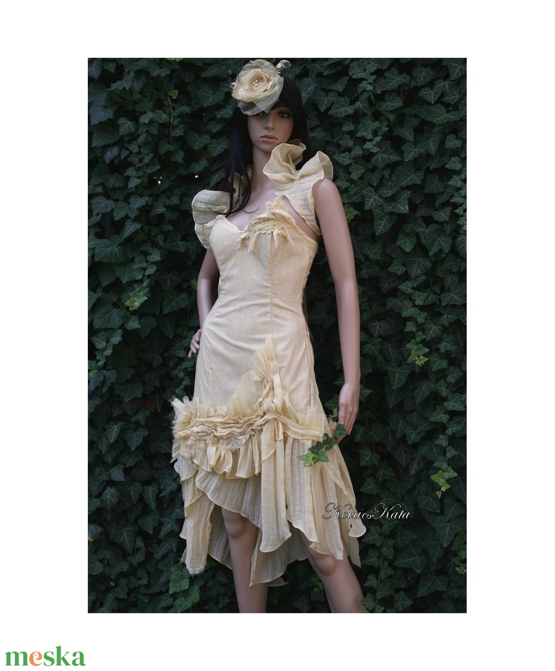 IZA GOLD - design koktélruha, alternatív menyasszonyi öltözet - esküvő - ruha - menyasszonyi ruha - Meska.hu