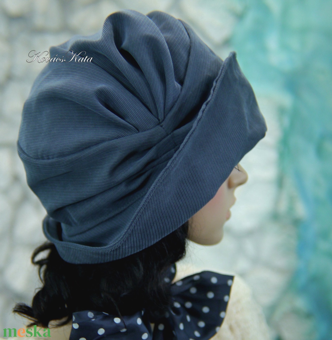 ERNA-CLOCHE / kékes-szürke - design flapper-kalap - ruha & divat - sál, sapka, kendő - kalap - Meska.hu ERNA-CLOCHE / kékes-szürke - design flapper-kalap - ruha & divat - sál, sapka, kendő - kalap - Meska.hu