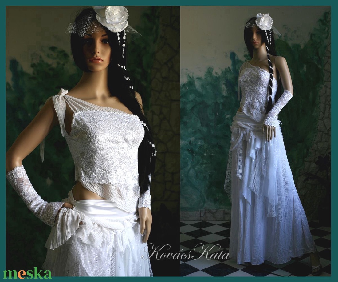 MARY - exkluzív bohém menyasszonyi ruha - esküvő - ruha - menyasszonyi ruha - Meska.hu