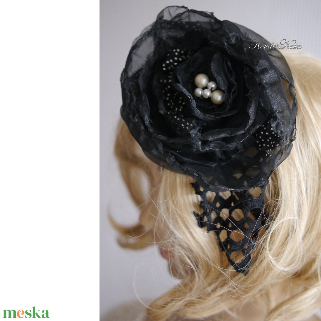 GOTH LOLITA - artsy fejdísz / fekete rózsa fascinator - ruha & divat - hajdísz & hajcsat - hajdísz - Meska.hu