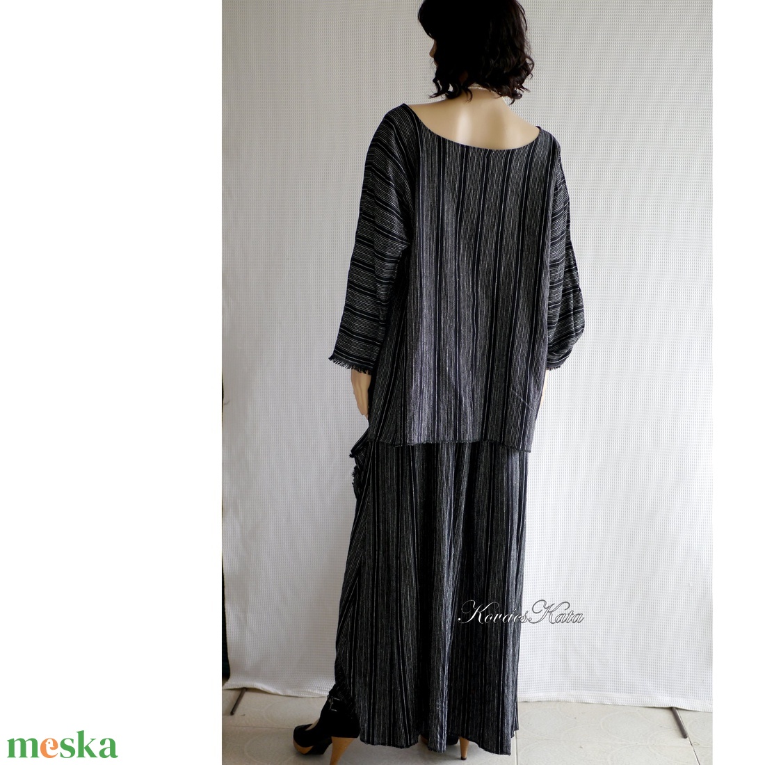 LUCA-SZETT - háromrészes artsy design ruha: szoknya + tunika + textilékszer - ruha & divat - női ruha - ruha - Meska.hu