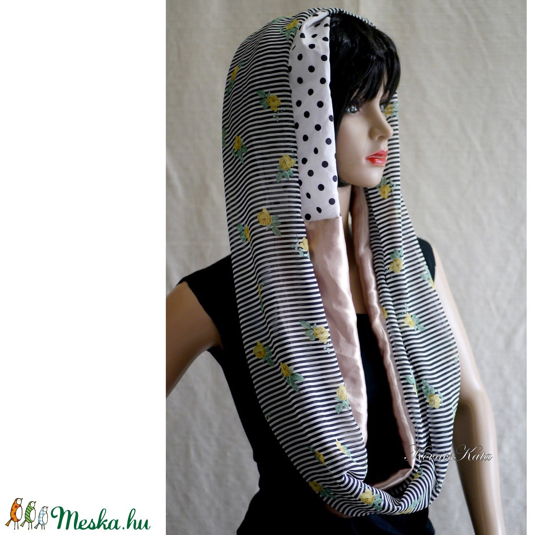 ÉKSZER-SÁL / csíkos-pöttyös - patchwork körsál, csősál INFINITY SCARF - ruha & divat - sál, sapka, kendő - sál - Meska.hu ÉKSZER-SÁL / csíkos-pöttyös - patchwork körsál, csősál INFINITY SCARF - ruha & divat - sál, sapka, kendő - sál - Meska.hu