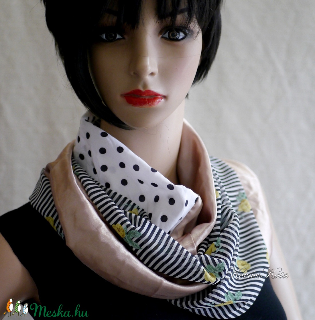 ÉKSZER-SÁL / csíkos-pöttyös - patchwork körsál, csősál INFINITY SCARF - ruha & divat - sál, sapka, kendő - sál - Meska.hu ÉKSZER-SÁL / csíkos-pöttyös - patchwork körsál, csősál INFINITY SCARF - ruha & divat - sál, sapka, kendő - sál - Meska.hu