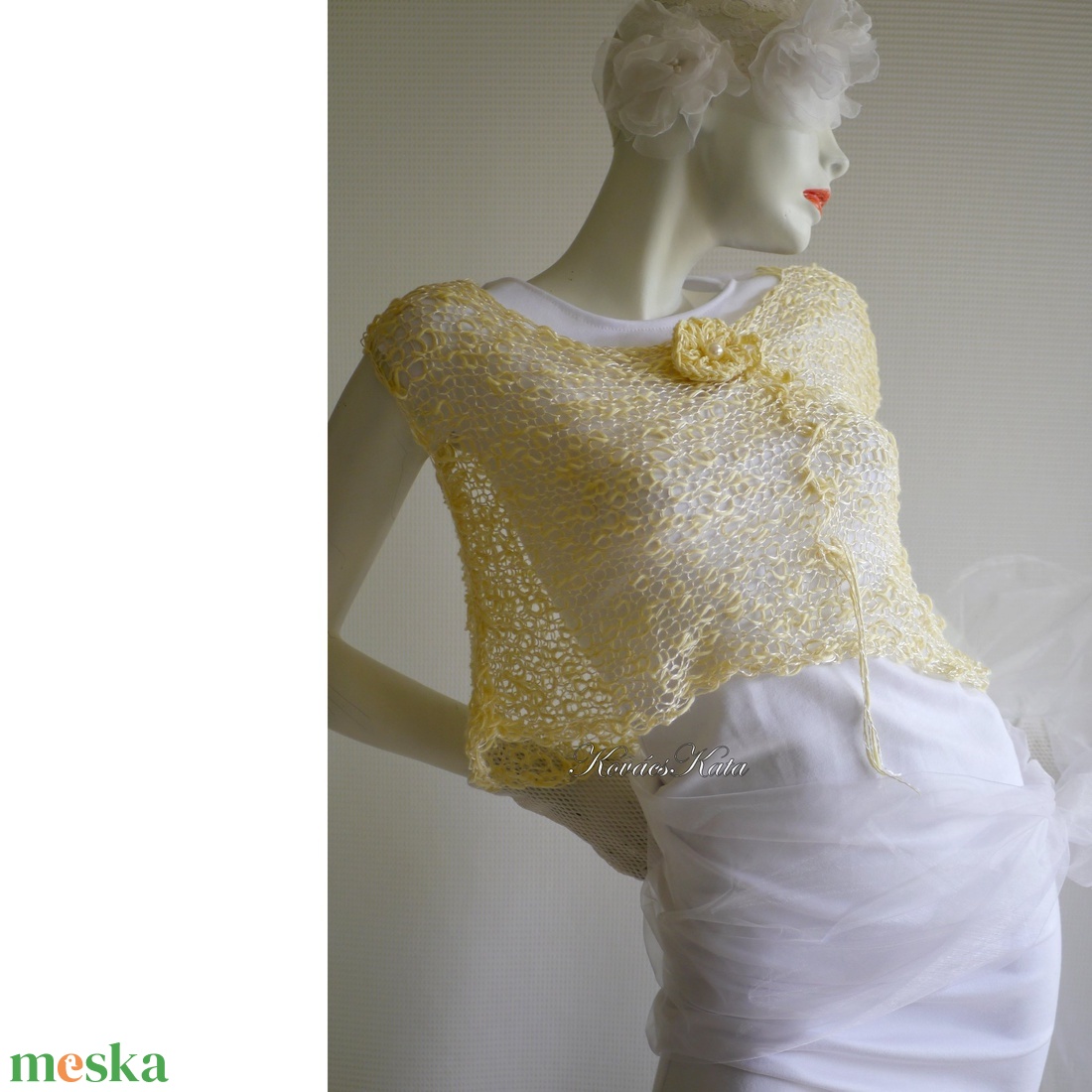 ARTSY-TOP / vanília - kézzel kötött dekor felső - ruha & divat - női ruha - pulóver - Meska.hu ARTSY-TOP / vanília - kézzel kötött dekor felső - ruha & divat - női ruha - pulóver - Meska.hu