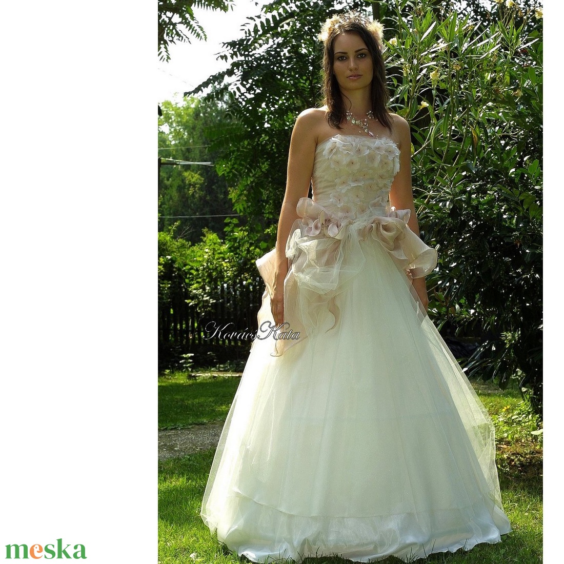 MARGARÉTA - romantikus artsy színes menyasszonyi ruha  - esküvő - ruha - menyasszonyi ruha - Meska.hu