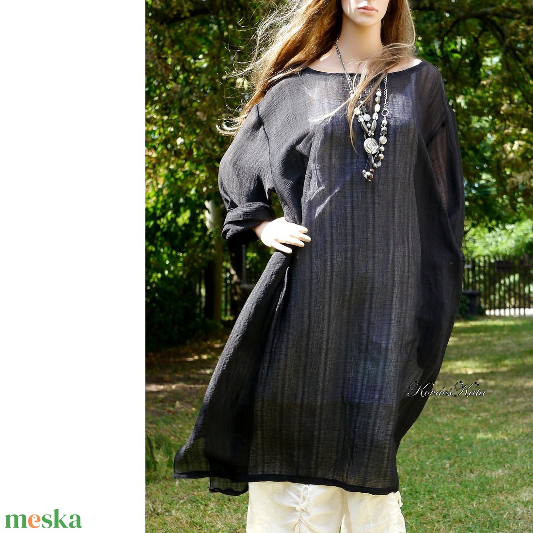 JAFA - lagenlook muszlin tunika-ruha / fekete - ruha & divat - női ruha - alkalmi ruha & estélyi ruha - Meska.hu JAFA - lagenlook muszlin tunika-ruha / fekete - ruha & divat - női ruha - alkalmi ruha & estélyi ruha - Meska.hu