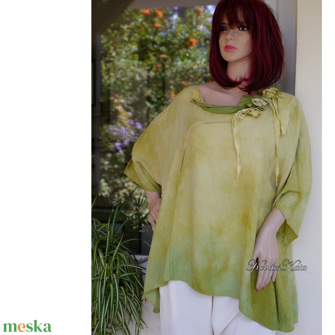 OLIV SELYEMBLÚZ- exkluzív 100% Crepe de Chine selyem artsy tunika - ruha & divat - női ruha - blúz - Meska.hu OLIV SELYEMBLÚZ- exkluzív 100% Crepe de Chine selyem artsy tunika - ruha & divat - női ruha - blúz - Meska.hu