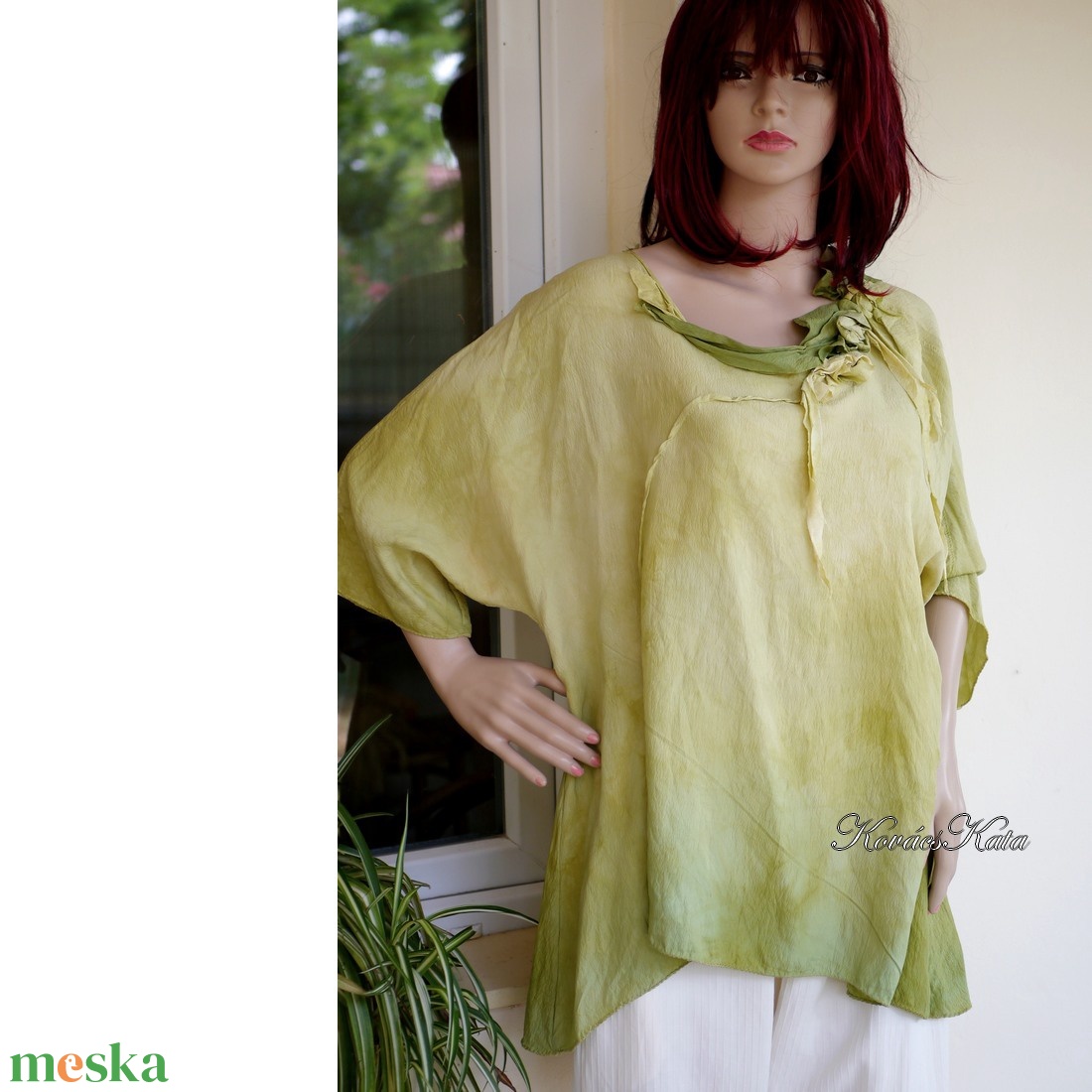 OLIV SELYEMBLÚZ- exkluzív 100% Crepe de Chine selyem artsy tunika - ruha & divat - női ruha - blúz - Meska.hu OLIV SELYEMBLÚZ- exkluzív 100% Crepe de Chine selyem artsy tunika - ruha & divat - női ruha - blúz - Meska.hu