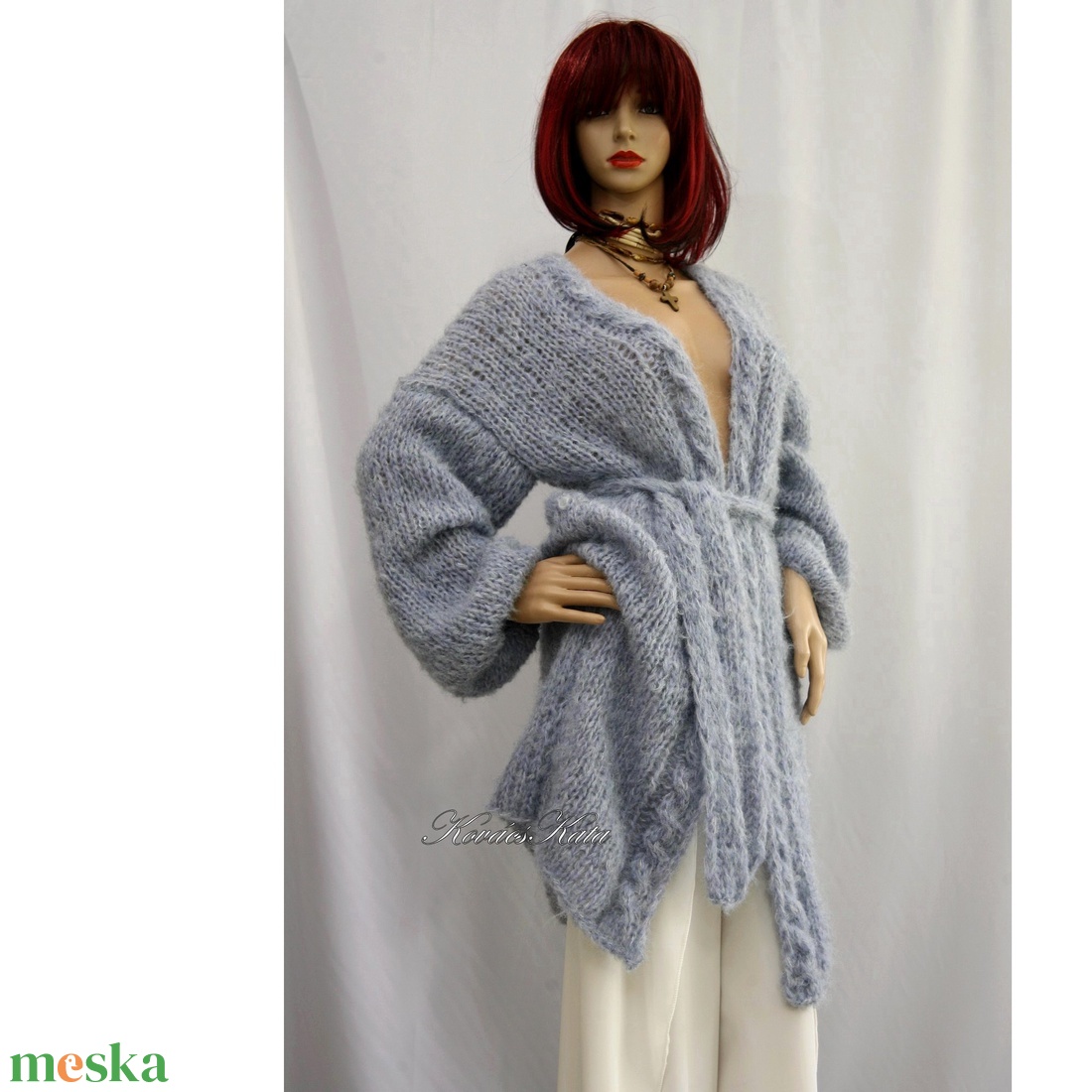 MELANIE - exkluzív kézzel kötött alpaka kardigán, kabát - ruha & divat - női ruha - pulóver & kardigán - Meska.hu