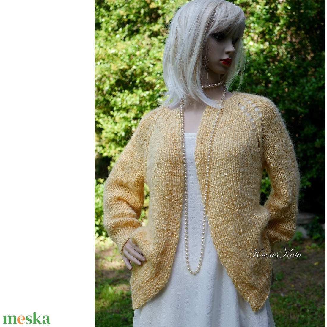 CANDY / gold - exkluzív kézzel kötött selyem-mohair kardigán, pulóver - ruha & divat - női ruha - pulóver - Meska.hu CANDY / gold - exkluzív kézzel kötött selyem-mohair kardigán, pulóver - ruha & divat - női ruha - pulóver - Meska.hu