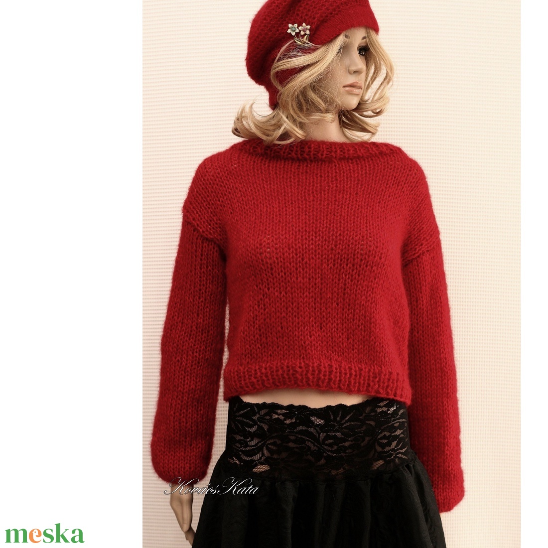 KID MOHAIR-SILK PULCSI - exkluzív kézzel kötött pulóver / vörös - ruha & divat - női ruha - pulóver - Meska.hu KID MOHAIR-SILK PULCSI - exkluzív kézzel kötött pulóver / vörös - ruha & divat - női ruha - pulóver - Meska.hu