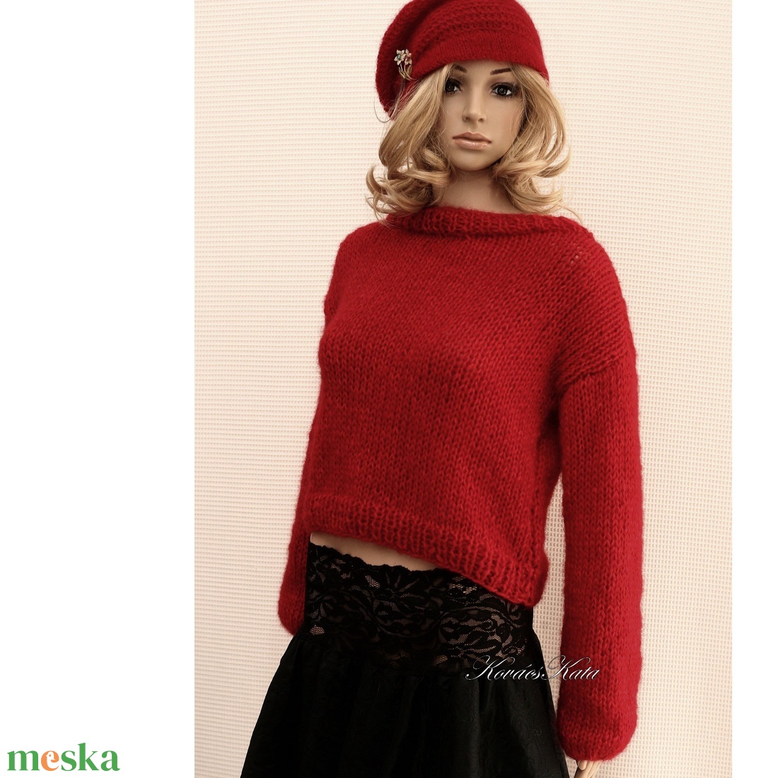 KID MOHAIR-SILK PULCSI - exkluzív kézzel kötött pulóver / vörös - ruha & divat - női ruha - pulóver - Meska.hu KID MOHAIR-SILK PULCSI - exkluzív kézzel kötött pulóver / vörös - ruha & divat - női ruha - pulóver - Meska.hu