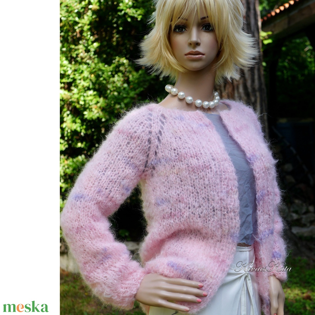 CANDY / pillecukor - exkluzív kézzel kötött mohair-kardigán, pulóver - ruha & divat - női ruha - pulóver - Meska.hu