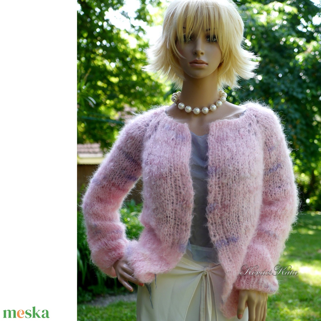 CANDY / pillecukor - exkluzív kézzel kötött mohair-kardigán, pulóver - ruha & divat - női ruha - pulóver - Meska.hu