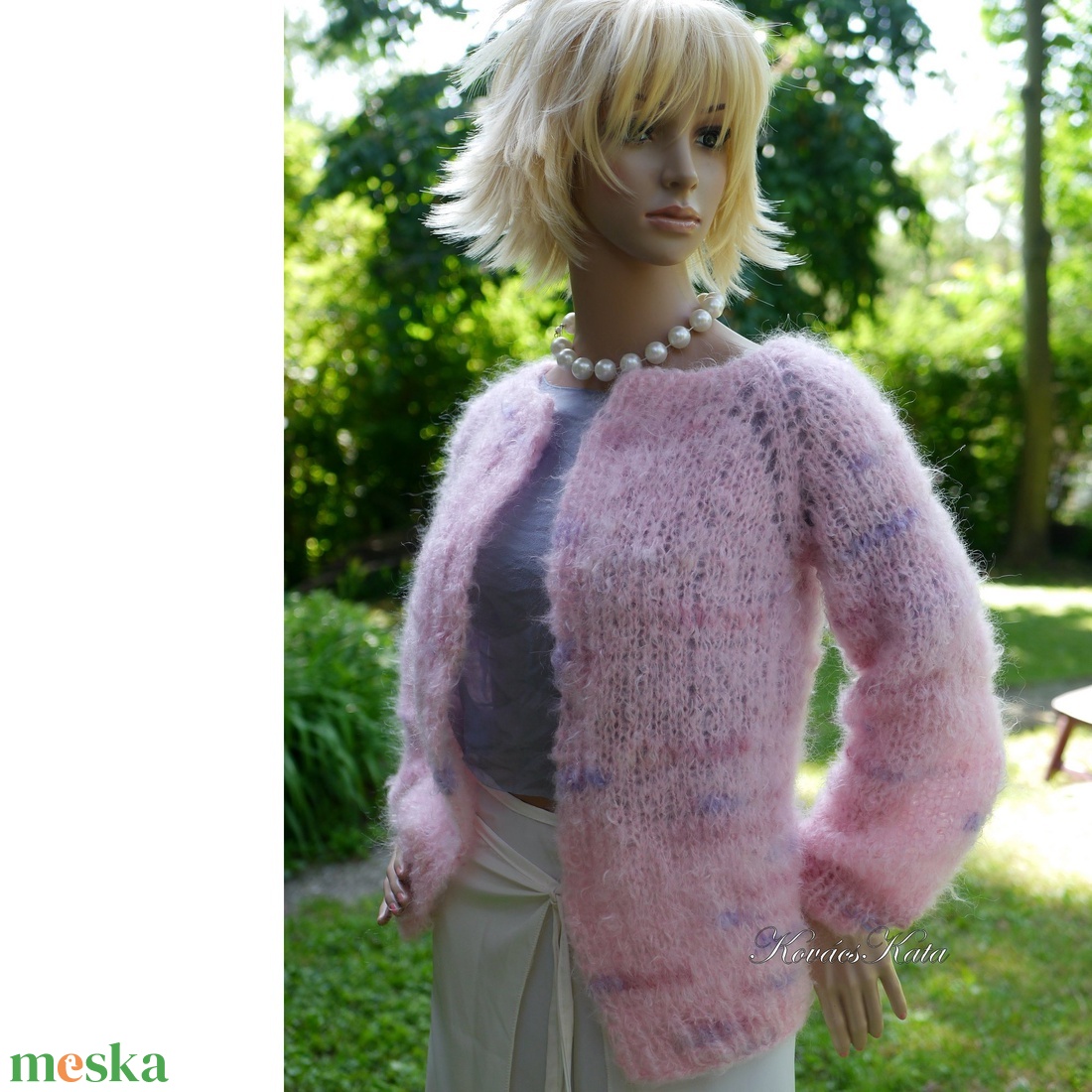 CANDY / pillecukor - exkluzív kézzel kötött mohair-kardigán, pulóver - ruha & divat - női ruha - pulóver - Meska.hu
