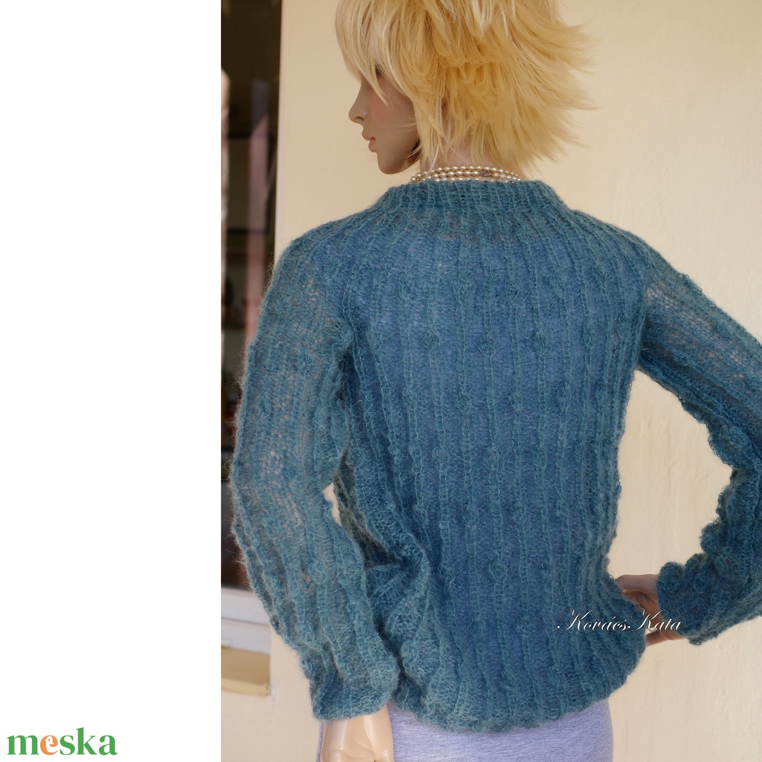 LONCI - exkluzív kézzel kötött mohair pulóver / óceán - ruha & divat - női ruha - pulóver - Meska.hu LONCI - exkluzív kézzel kötött mohair pulóver / óceán - ruha & divat - női ruha - pulóver - Meska.hu