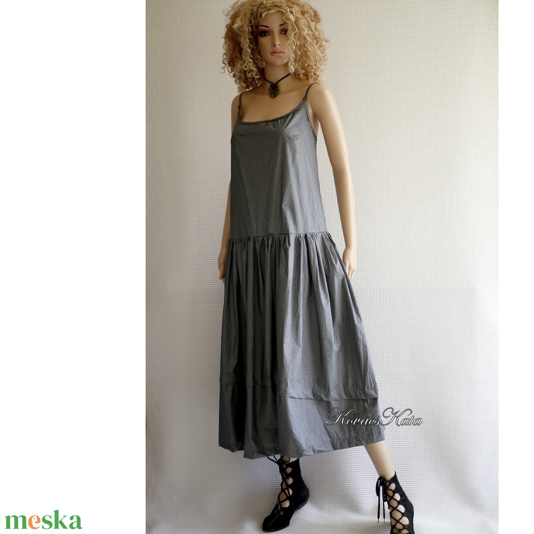 BALERINA-RUHA - pántos batiszt ruha / szürke - ruha & divat - női ruha - ruha - Meska.hu BALERINA-RUHA - pántos batiszt ruha / szürke - ruha & divat - női ruha - ruha - Meska.hu