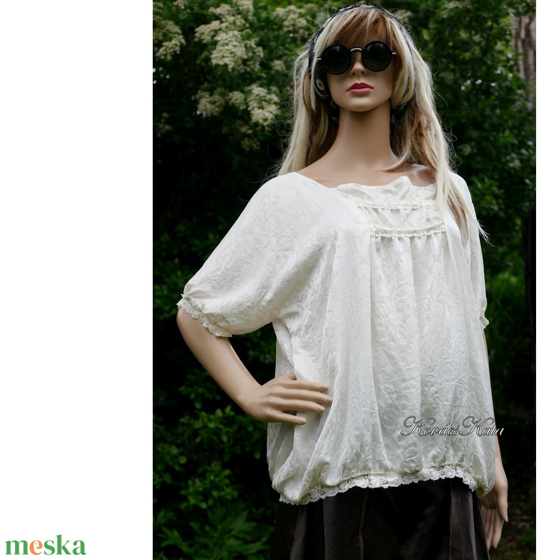 CORA / jacquard-selyem - exkluzív 100% hernyóselyem blúz / tulipán-mintás - ruha & divat - női ruha - blúz - Meska.hu CORA / jacquard-selyem - exkluzív 100% hernyóselyem blúz / tulipán-mintás - ruha & divat - női ruha - blúz - Meska.hu