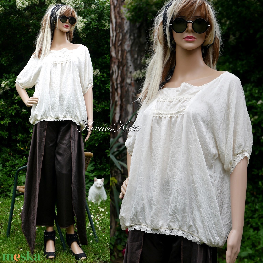 CORA / jacquard-selyem - exkluzív 100% hernyóselyem blúz / tulipán-mintás - ruha & divat - női ruha - blúz - Meska.hu CORA / jacquard-selyem - exkluzív 100% hernyóselyem blúz / tulipán-mintás - ruha & divat - női ruha - blúz - Meska.hu
