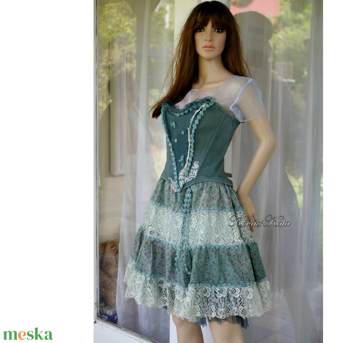 ROZITA - shabby chic korzet-ruha - ruha & divat - női ruha - alkalmi ruha & estélyi ruha - Meska.hu
