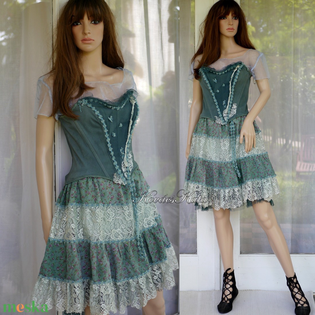 ROZITA - shabby chic korzet-ruha - ruha & divat - női ruha - alkalmi ruha & estélyi ruha - Meska.hu
