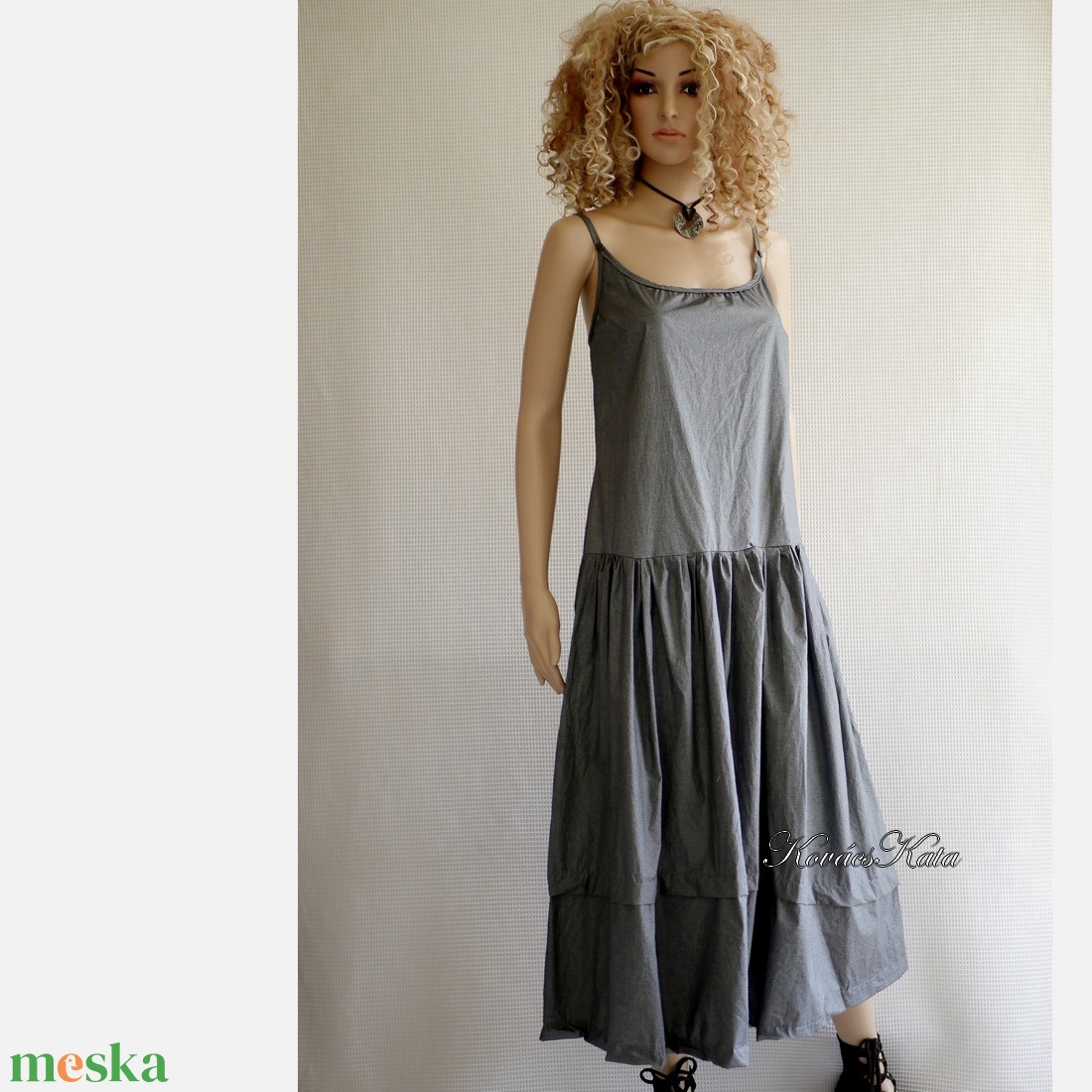 BALERINA-RUHA - pántos batiszt ruha / szürke - ruha & divat - női ruha - ruha - Meska.hu BALERINA-RUHA - pántos batiszt ruha / szürke - ruha & divat - női ruha - ruha - Meska.hu