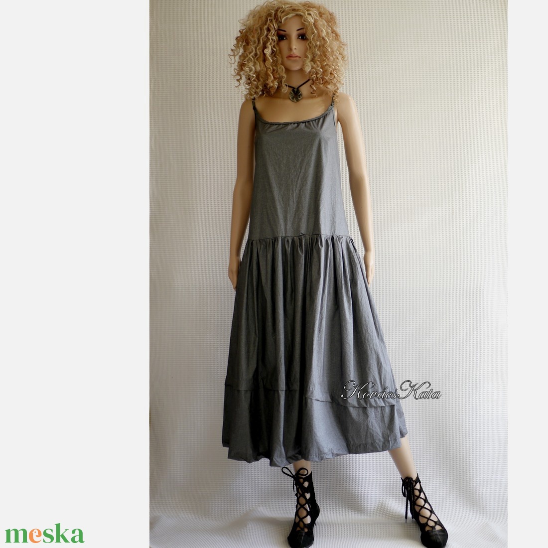 BALERINA-RUHA - pántos batiszt ruha / szürke - ruha & divat - női ruha - ruha - Meska.hu BALERINA-RUHA - pántos batiszt ruha / szürke - ruha & divat - női ruha - ruha - Meska.hu