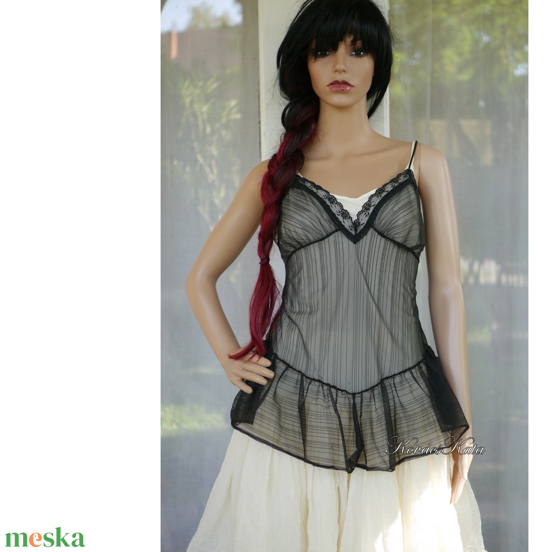 ANTIK ORGANZA-SLIP - csipkés organza kombiné felső - ruha & divat - női ruha - top - Meska.hu ANTIK ORGANZA-SLIP - csipkés organza kombiné felső - ruha & divat - női ruha - top - Meska.hu