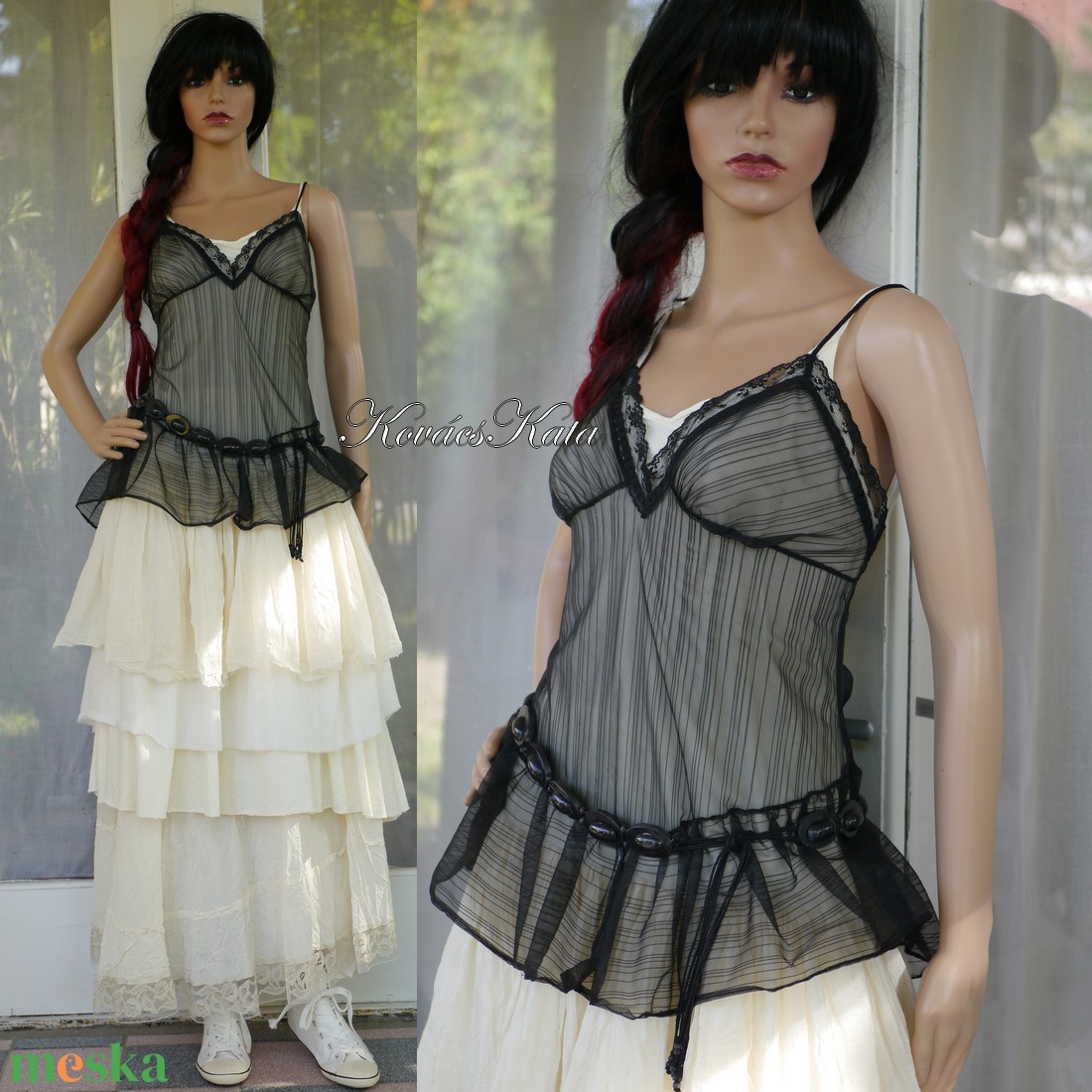 ANTIK ORGANZA-SLIP - csipkés organza kombiné felső - ruha & divat - női ruha - top - Meska.hu ANTIK ORGANZA-SLIP - csipkés organza kombiné felső - ruha & divat - női ruha - top - Meska.hu