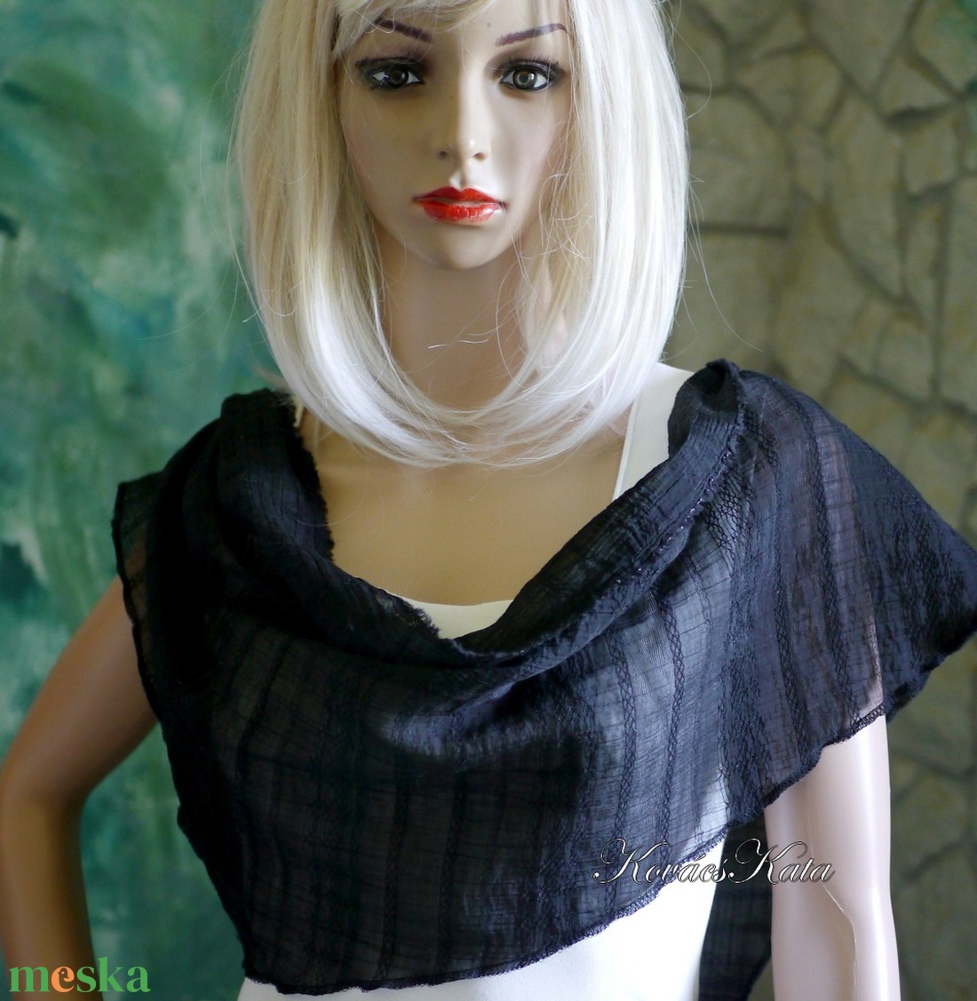 SZIRMOS ORGANZA BOHÓ SÁLKENDŐ / fekete - ruha & divat - sál, sapka, kendő - sál - Meska.hu SZIRMOS ORGANZA BOHÓ SÁLKENDŐ / fekete - ruha & divat - sál, sapka, kendő - sál - Meska.hu