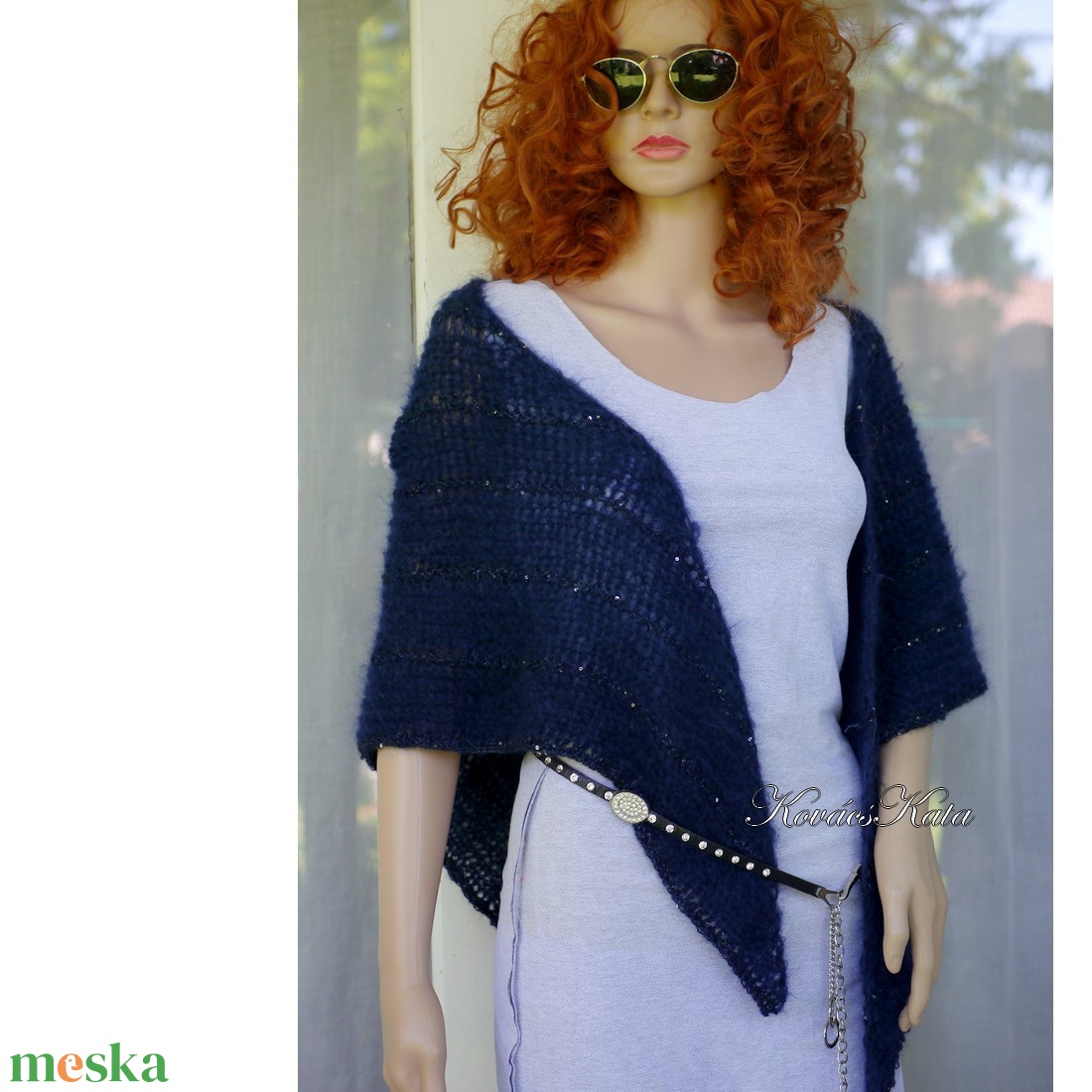 HABKENDŐ / éjkék - exkluzív kézzel kötött flitteres silk mohair vállkendő - ruha & divat - sál, sapka, kendő - vállkendő - Meska.hu HABKENDŐ / éjkék - exkluzív kézzel kötött flitteres silk mohair vállkendő - ruha & divat - sál, sapka, kendő - vállkendő - Meska.hu
