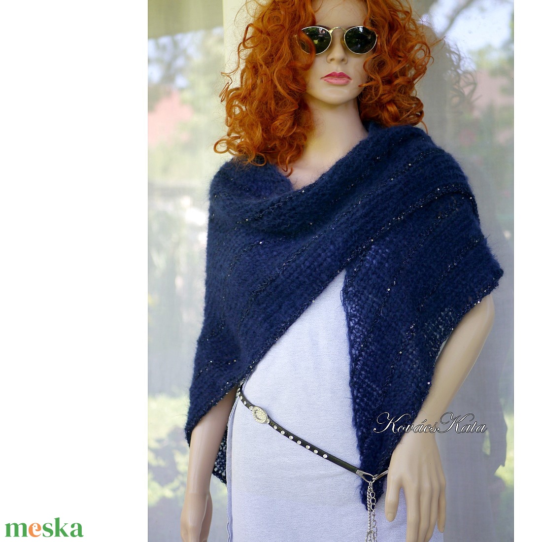 HABKENDŐ / éjkék - exkluzív kézzel kötött flitteres silk mohair vállkendő - ruha & divat - sál, sapka, kendő - vállkendő - Meska.hu HABKENDŐ / éjkék - exkluzív kézzel kötött flitteres silk mohair vállkendő - ruha & divat - sál, sapka, kendő - vállkendő - Meska.hu