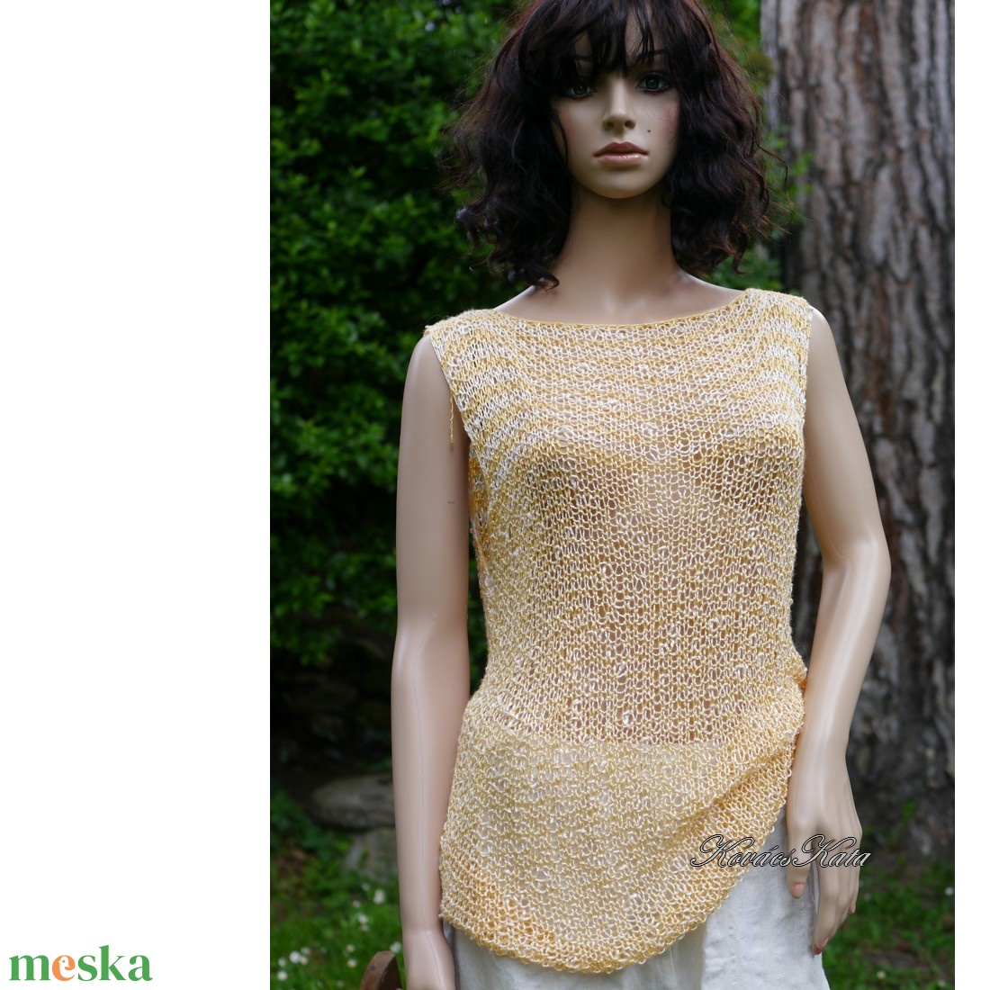 SILKY NET TOP - exkluzív viszkóz-selyem kézzel kötött csipke felső, pulóver / arany - ruha & divat - női ruha - pulóver - Meska.hu SILKY NET TOP - exkluzív viszkóz-selyem kézzel kötött csipke felső, pulóver / arany - ruha & divat - női ruha - pulóver - Meska.hu