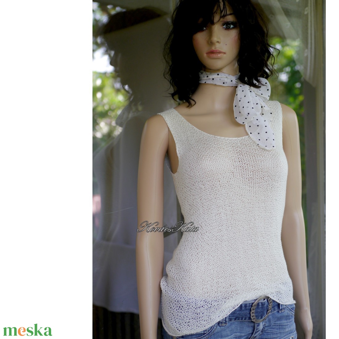 SILK TOP - exkluzív selyem-merinó kézzel kötött csipke felső, pulóver / fehér - ruha & divat - női ruha - pulóver - Meska.hu SILK TOP - exkluzív selyem-merinó kézzel kötött csipke felső, pulóver / fehér - ruha & divat - női ruha - pulóver - Meska.hu