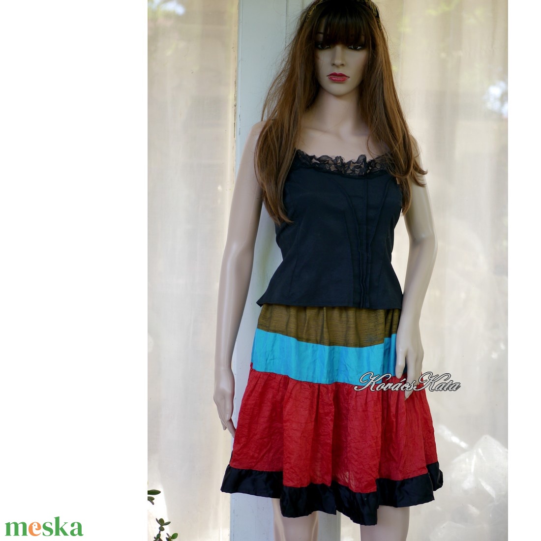 SZÍNES-SÁVOS - alkalmi selyem patchwork szoknya - ruha & divat - női ruha - alkalmi ruha & estélyi ruha - Meska.hu SZÍNES-SÁVOS - alkalmi selyem patchwork szoknya - ruha & divat - női ruha - alkalmi ruha & estélyi ruha - Meska.hu