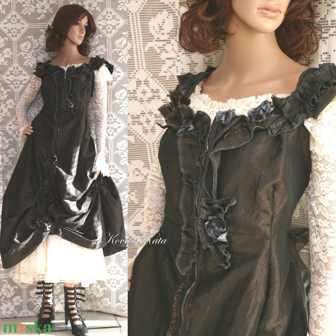 BELLA - goth romantikus taftruha XL - ruha & divat - női ruha - alkalmi ruha & estélyi ruha - Meska.hu BELLA - goth romantikus taftruha XL - ruha & divat - női ruha - alkalmi ruha & estélyi ruha - Meska.hu