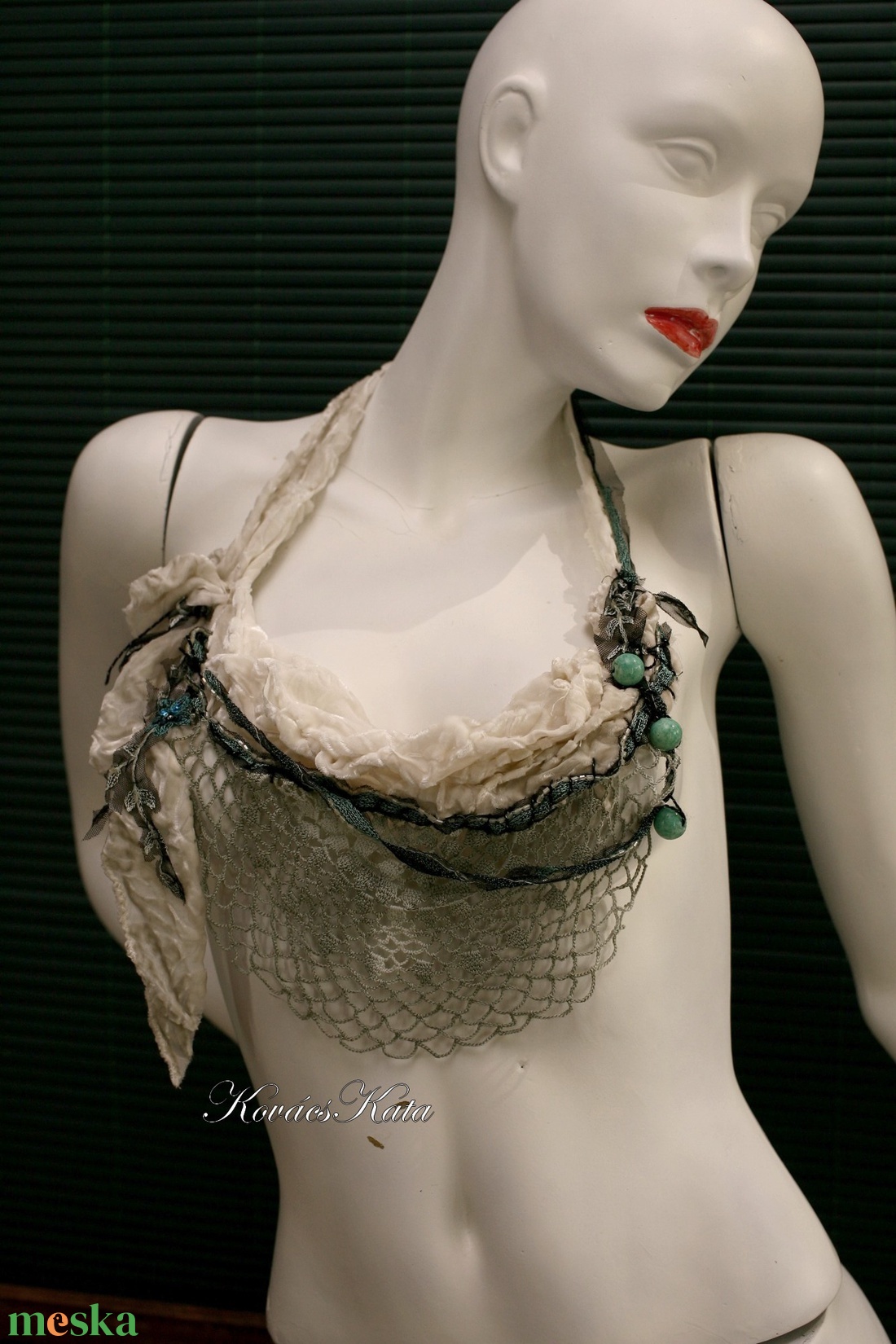 VERONA / jade és türkiz - art to wear textilékszer - ékszer - nyaklánc - statement nyaklánc - Meska.hu VERONA / jade és türkiz - art to wear textilékszer - ékszer - nyaklánc - statement nyaklánc - Meska.hu