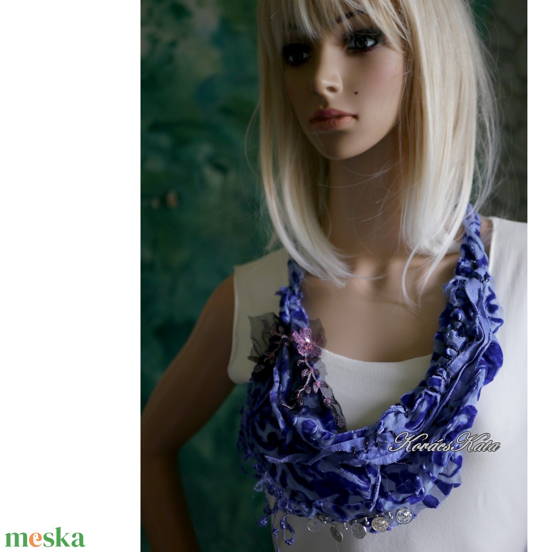 VERONA díszkendő - art to wear statement textilékszer / királykék - ruha & divat - sál, sapka, kendő - kendő - Meska.hu VERONA díszkendő - art to wear statement textilékszer / királykék - ruha & divat - sál, sapka, kendő - kendő - Meska.hu