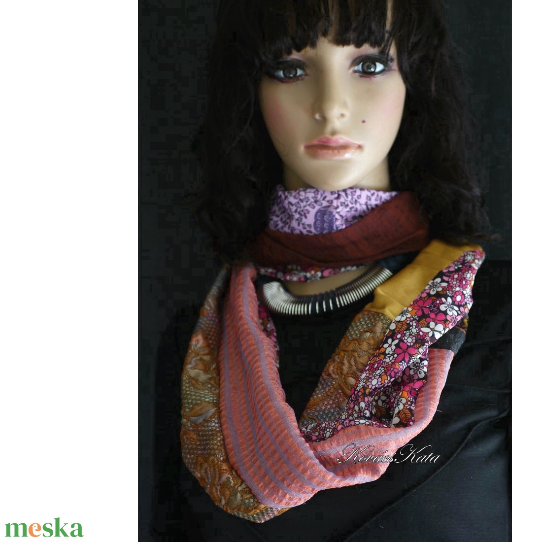 INFINITY / inka - exkluzív patchwork csősál, mőbiusz körsál  - ruha & divat - sál, sapka, kendő - sál - Meska.hu