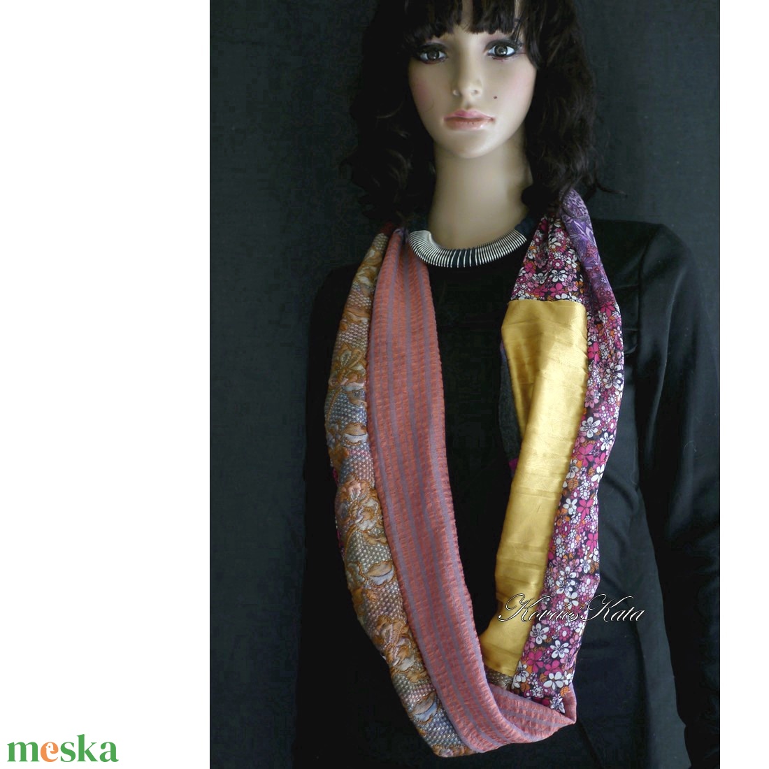 INFINITY / inka - exkluzív patchwork csősál, mőbiusz körsál  - ruha & divat - sál, sapka, kendő - sál - Meska.hu