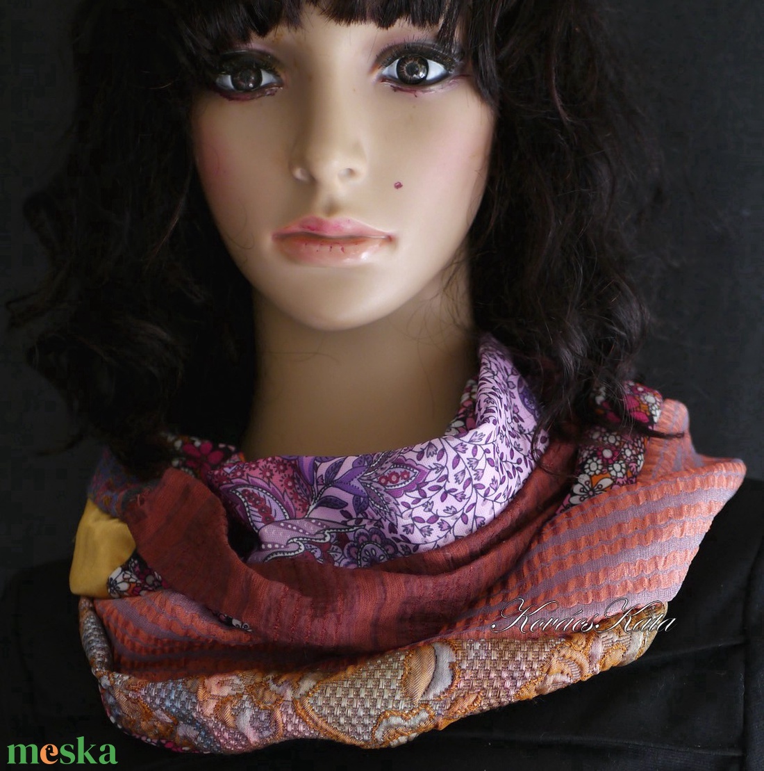 INFINITY / inka - exkluzív patchwork csősál, mőbiusz körsál  - ruha & divat - sál, sapka, kendő - sál - Meska.hu