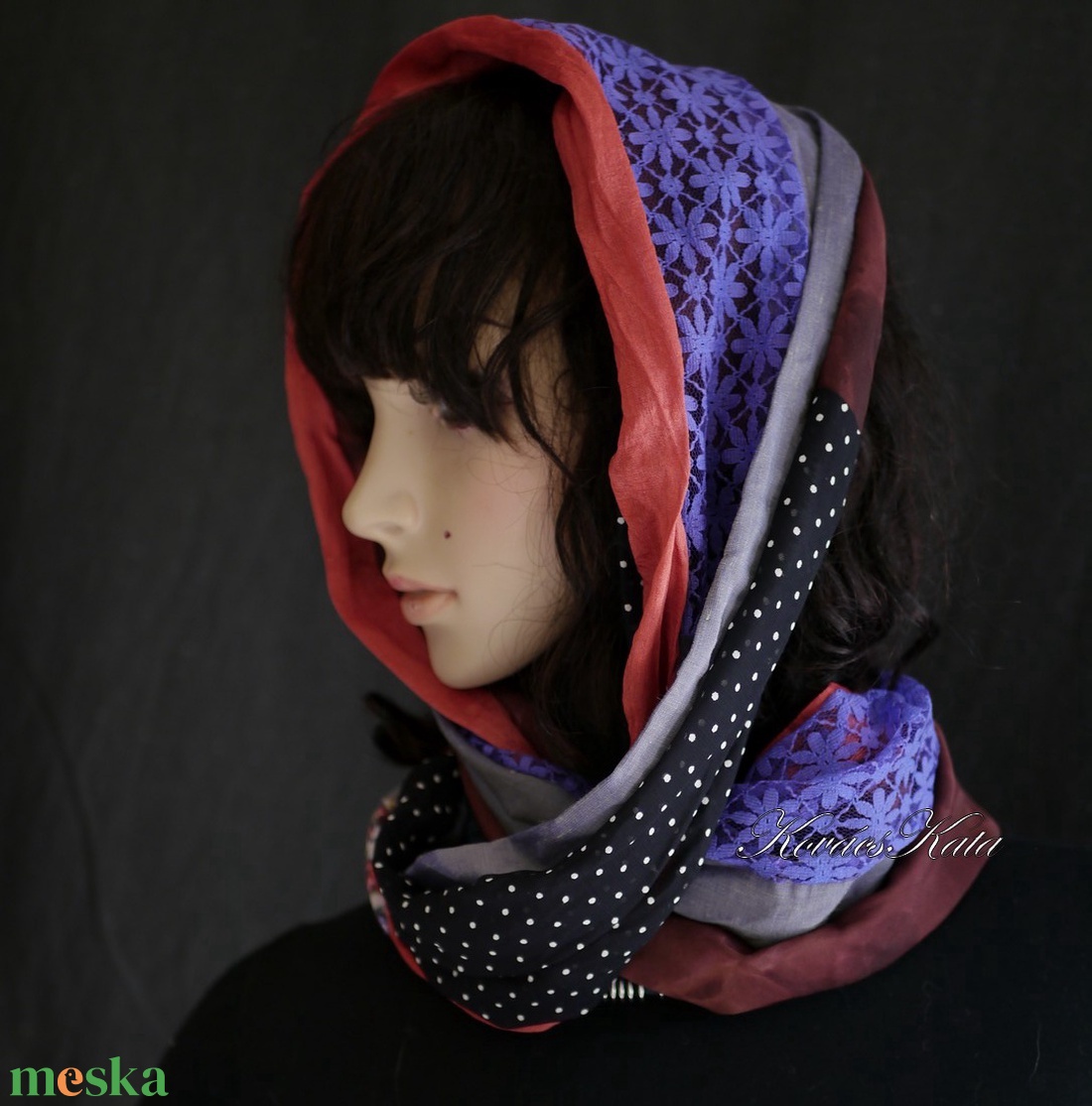INFINITY / malibu - exkluzív patchwork csősál, mőbiusz körsál  - ruha & divat - sál, sapka, kendő - sál - Meska.hu