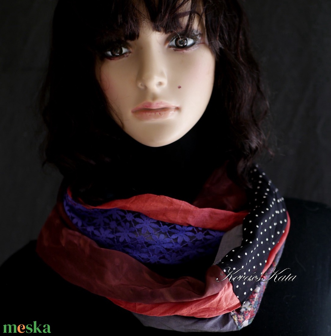 INFINITY / malibu - exkluzív patchwork csősál, mőbiusz körsál  - ruha & divat - sál, sapka, kendő - sál - Meska.hu