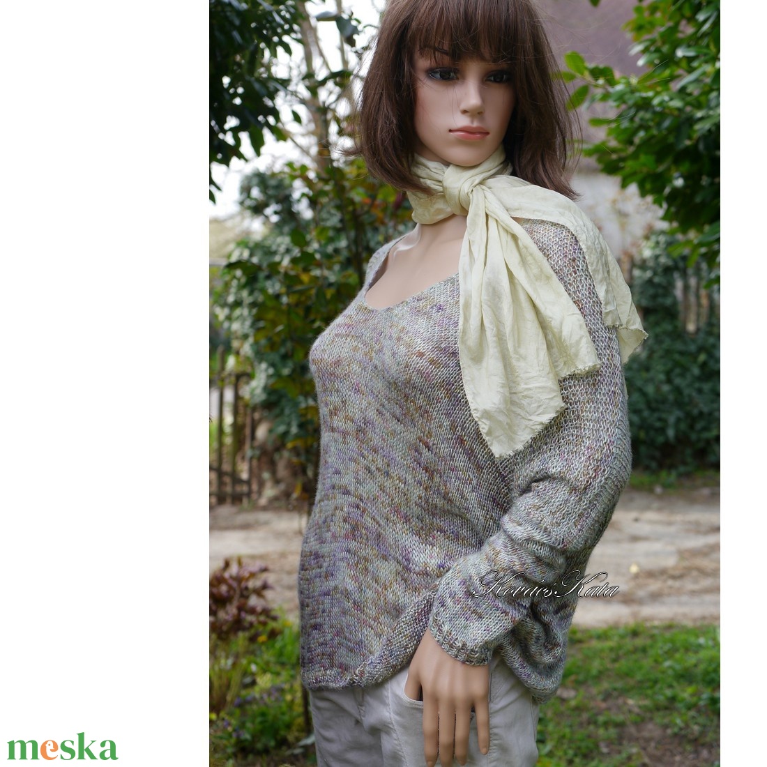 HABOTAI SELYEMSÁL - batikolt 100% hernyóselyem sál / pasztell zöldessárga - ruha & divat - sál, sapka, kendő - kendő - Meska.hu