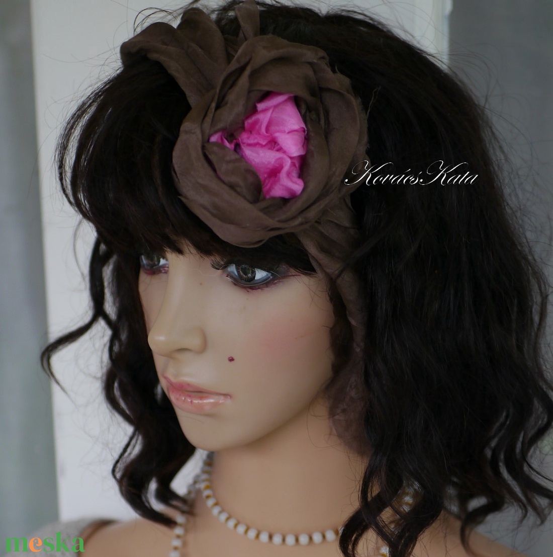 PONGE SELYEM KENDŐ - batikolt 100% hernyóselyem csavart rózsával - ruha & divat - sál, sapka, kendő - sál - Meska.hu